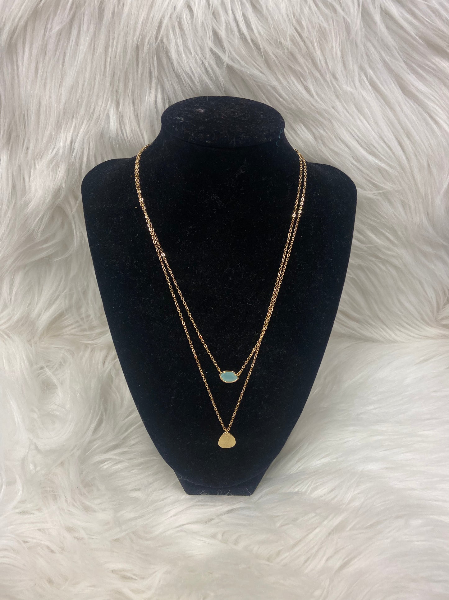 Aqua Double Chain Necklace