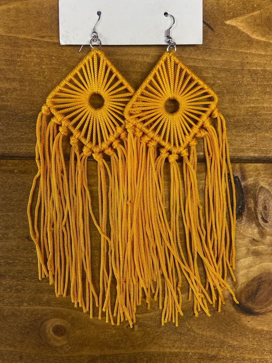 Yellow Fringe Earrings